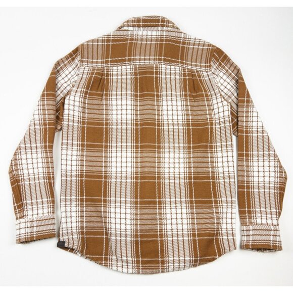 Outerknown Blanket Shirt Men's Small Heavyweight Flannel Orange Plaid Button-Up - Picture 4 of 14